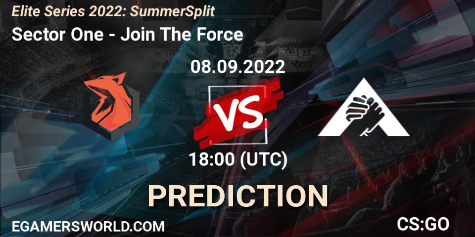 Pronósticos Sector One - JoinTheForce. 08.09.22. Elite Series 2022: Summer Split - CS2 (CS:GO)