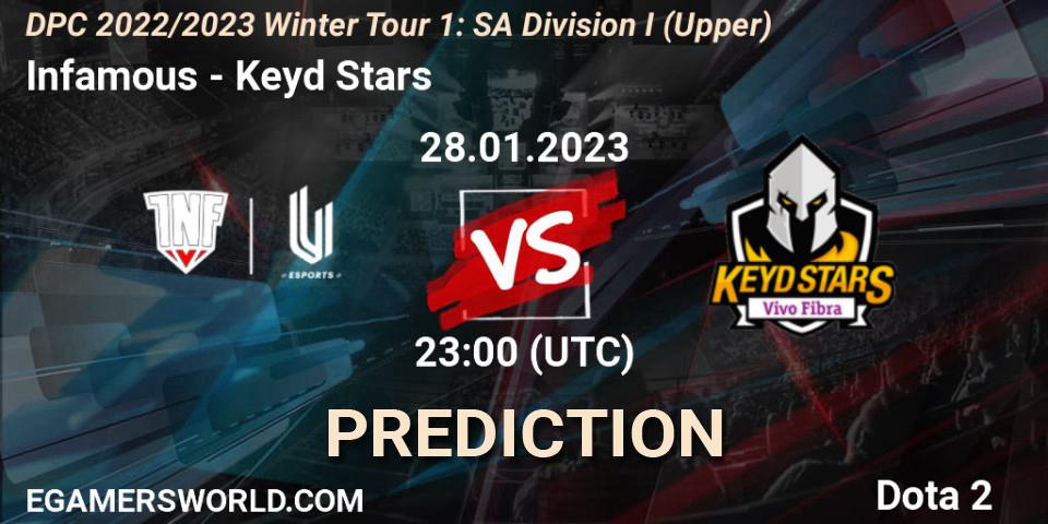 Pronósticos Infamous - Keyd Stars. 28.01.23. DPC 2022/2023 Winter Tour 1: SA Division I (Upper) - Dota 2