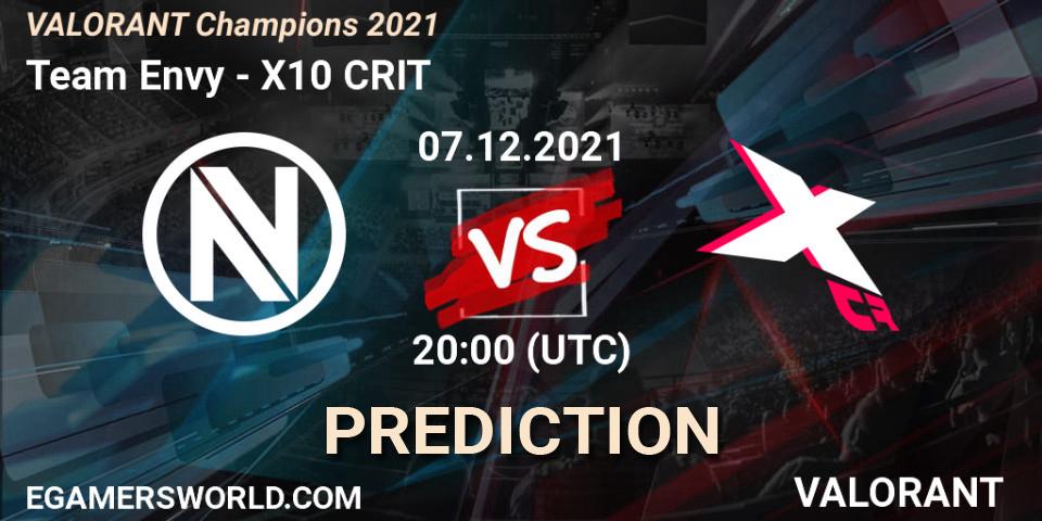 Pronósticos Team Envy - X10 CRIT. 07.12.2021 at 21:00. VALORANT Champions 2021 - VALORANT