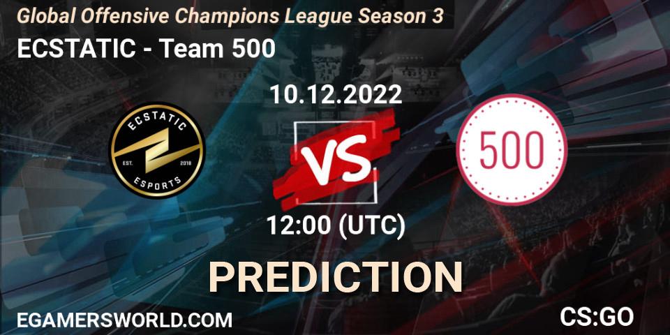 Pronósticos ECSTATIC - Team 500. 10.12.22. Global Offensive Champions League Season 3 - CS2 (CS:GO)