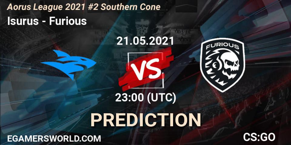 Pronósticos Isurus - Furious. 22.05.2021 at 00:00. Aorus League 2021 #2 Southern Cone - Counter-Strike (CS2)