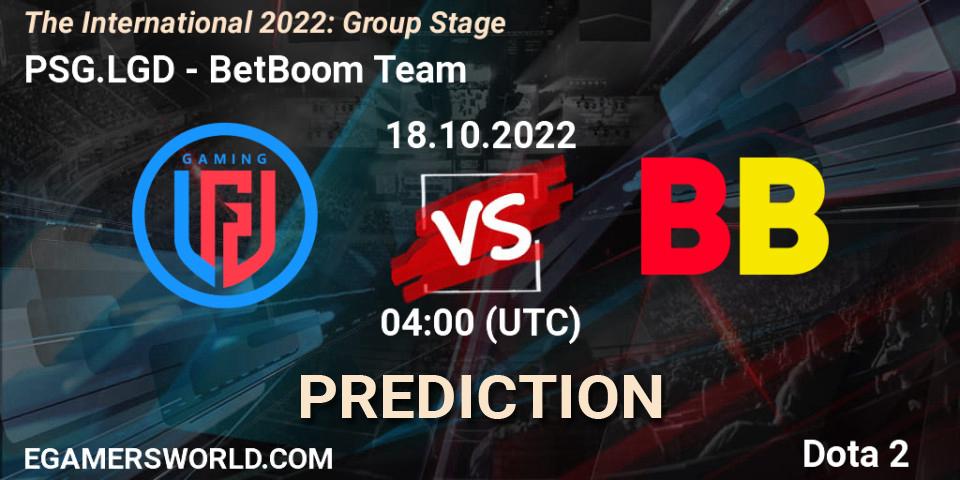 Pronósticos PSG.LGD - BetBoom Team. 18.10.22. The International 2022: Group Stage - Dota 2