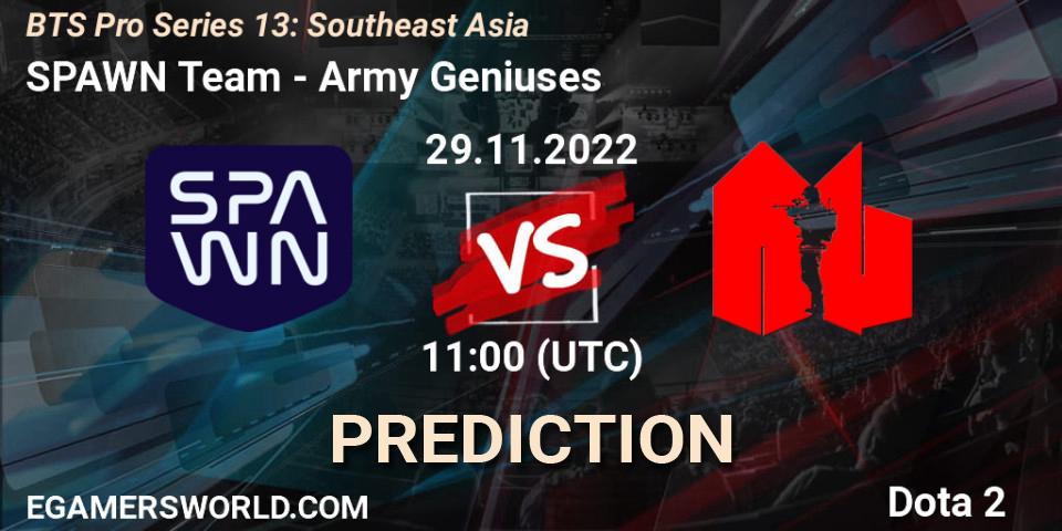 Pronósticos SPAWN Team - Army Geniuses. 26.11.22. BTS Pro Series 13: Southeast Asia - Dota 2