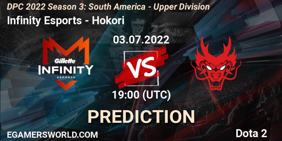 Pronósticos Infinity Esports - Hokori. 03.07.2022 at 19:02. DPC SA 2021/2022 Tour 3: Division I - Dota 2