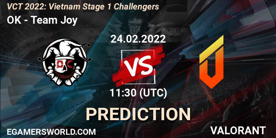 Pronósticos OK - Team Joy. 24.02.2022 at 11:30. VCT 2022: Vietnam Stage 1 Challengers - VALORANT