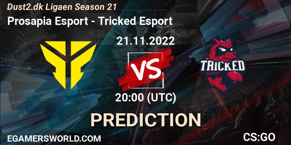 Pronósticos Prosapia Esport - Tricked Esport. 21.11.2022 at 20:00. Dust2.dk Ligaen Season 21 - Counter-Strike (CS2)