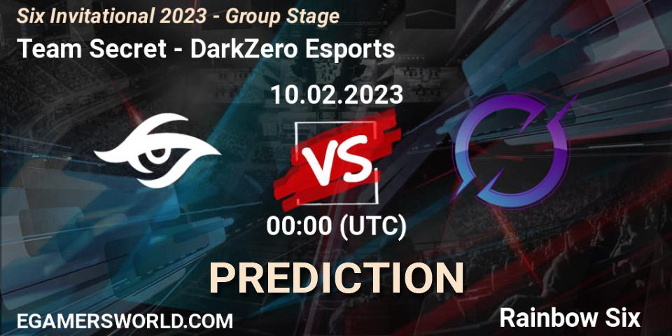 Pronósticos Team Secret - DarkZero Esports. 10.02.2023 at 00:15. Six Invitational 2023 - Group Stage - Rainbow Six