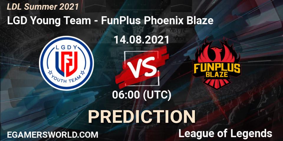 Pronósticos LGD Young Team - FunPlus Phoenix Blaze. 14.08.2021 at 07:00. LDL Summer 2021 - LoL