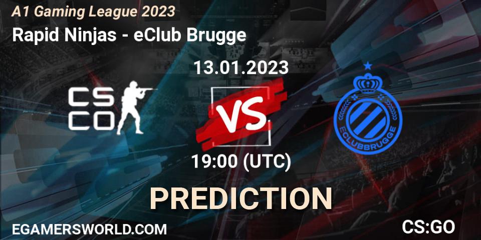 Pronósticos Rapid Ninjas - eClub Brugge. 13.01.2023 at 19:00. A1 Gaming League 2023 - Counter-Strike (CS2)