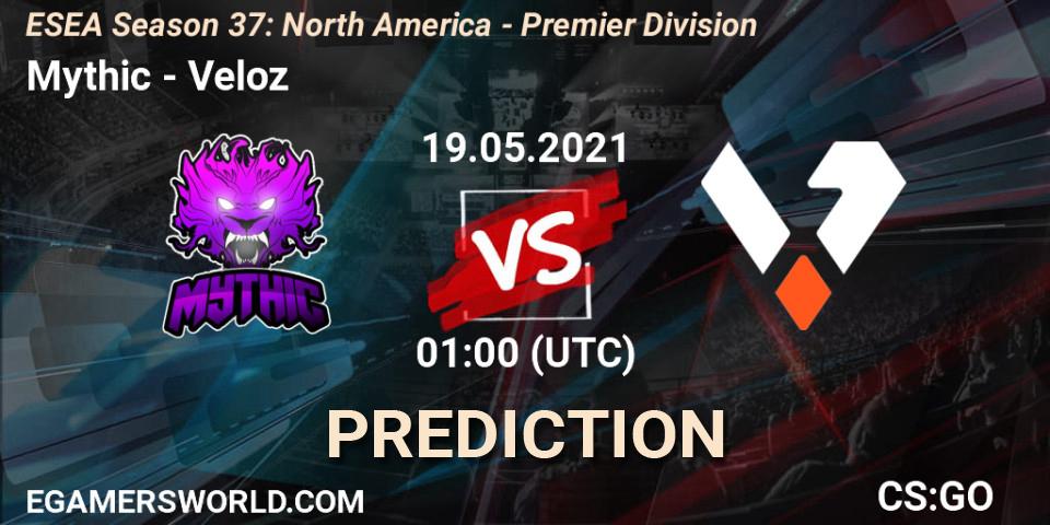 Pronósticos Mythic - Veloz. 19.05.2021 at 01:00. ESEA Season 37: North America - Premier Division - Counter-Strike (CS2)