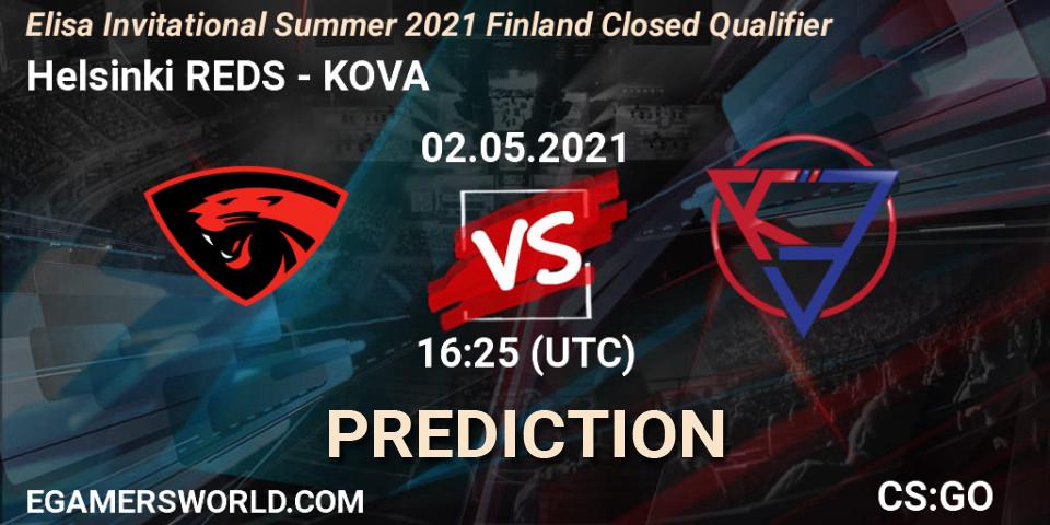 Pronósticos Helsinki REDS - KOVA. 02.05.21. Elisa Invitational Summer 2021 Finland Closed Qualifier - CS2 (CS:GO)