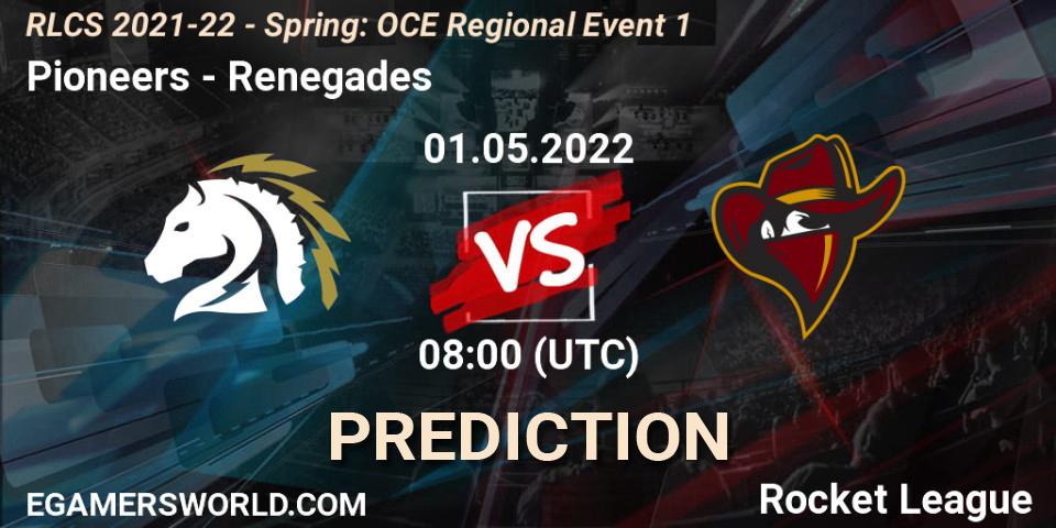Pronósticos Pioneers - Renegades. 01.05.2022 at 08:00. RLCS 2021-22 - Spring: OCE Regional Event 1 - Rocket League