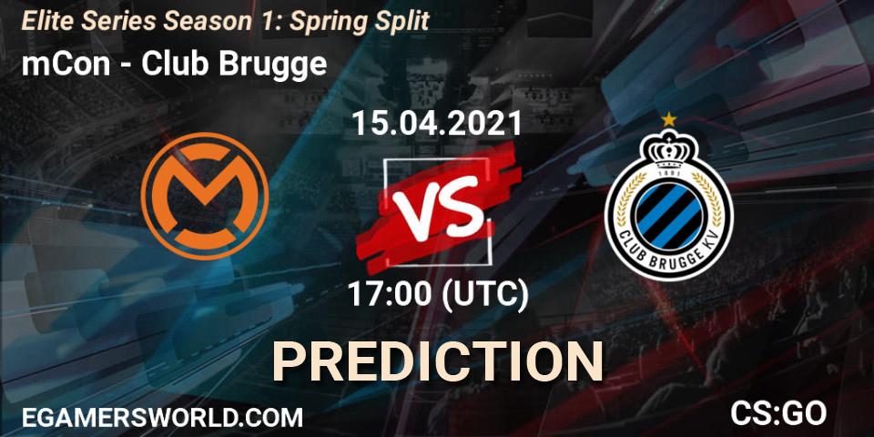 Pronósticos mCon - Club Brugge. 15.04.2021 at 17:00. Elite Series Season 1: Spring Split - Counter-Strike (CS2)