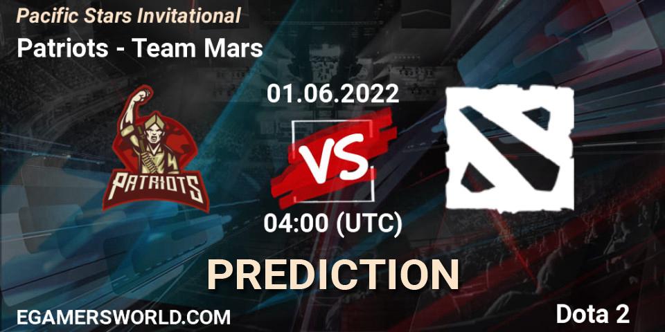 Pronósticos Patriots - Team Mars. 01.06.22. Pacific Stars Invitational - Dota 2