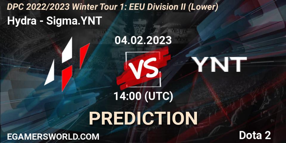 Pronósticos Hydra - Sigma.YNT. 04.02.23. DPC 2022/2023 Winter Tour 1: EEU Division II (Lower) - Dota 2