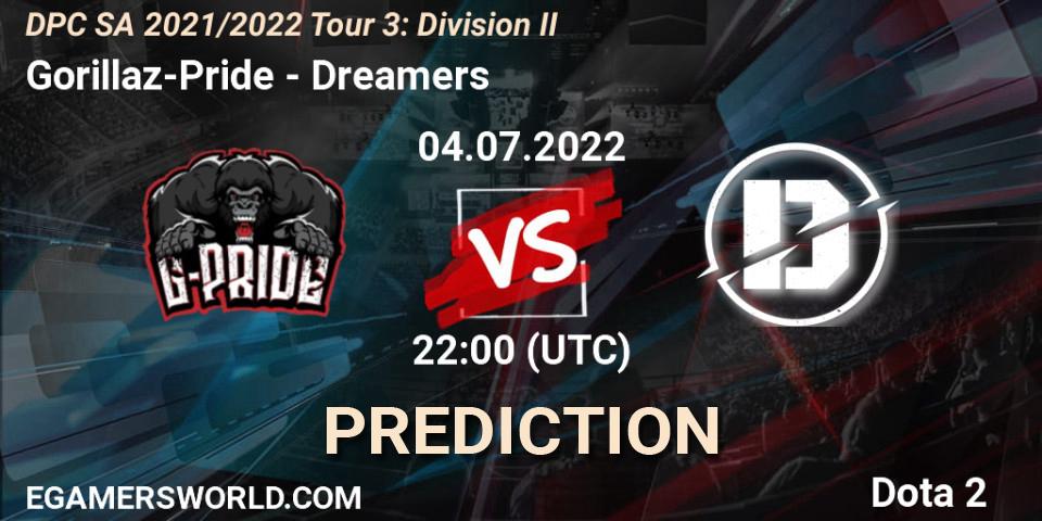 Pronósticos Gorillaz-Pride - Dreamers. 04.07.22. DPC SA 2021/2022 Tour 3: Division II - Dota 2