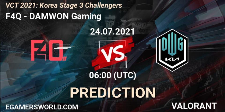 Pronósticos F4Q - DAMWON Gaming. 24.07.2021 at 06:00. VCT 2021: Korea Stage 3 Challengers - VALORANT
