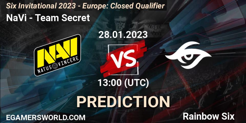 Pronósticos NaVi - Team Secret. 28.01.23. Six Invitational 2023 - Europe: Closed Qualifier - Rainbow Six