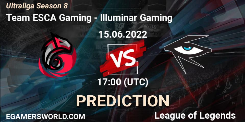 Pronósticos Team ESCA Gaming - Illuminar Gaming. 15.06.2022 at 17:00. Ultraliga Season 8 - LoL