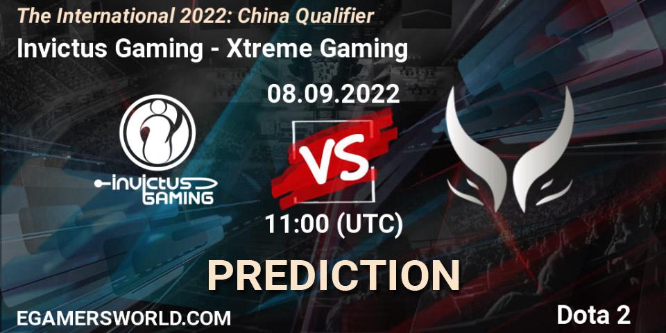 Pronósticos Invictus Gaming - Xtreme Gaming. 08.09.22. The International 2022: China Qualifier - Dota 2