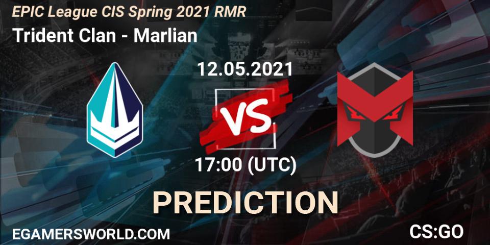 Pronósticos Trident Clan - Marlian. 12.05.2021 at 17:00. EPIC League CIS Spring 2021 RMR - Counter-Strike (CS2)
