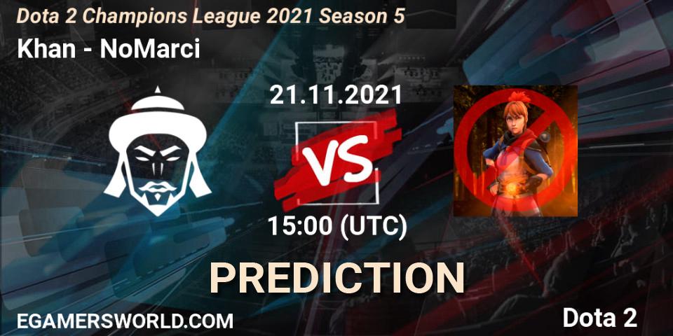 Pronósticos Khan - NoMarci. 21.11.21. Dota 2 Champions League 2021 Season 5 - Dota 2