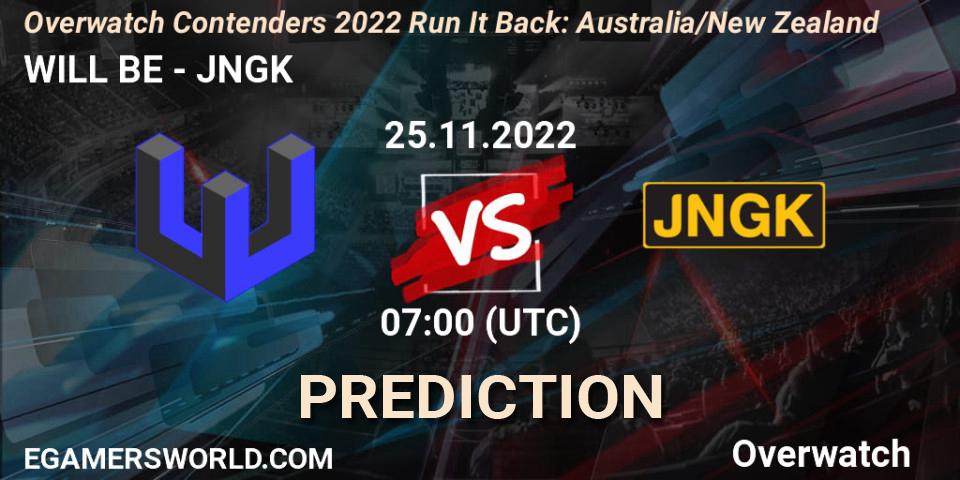 Pronósticos WILL BE - JNGK. 25.11.2022 at 07:00. Overwatch Contenders 2022 - Australia/New Zealand - November - Overwatch