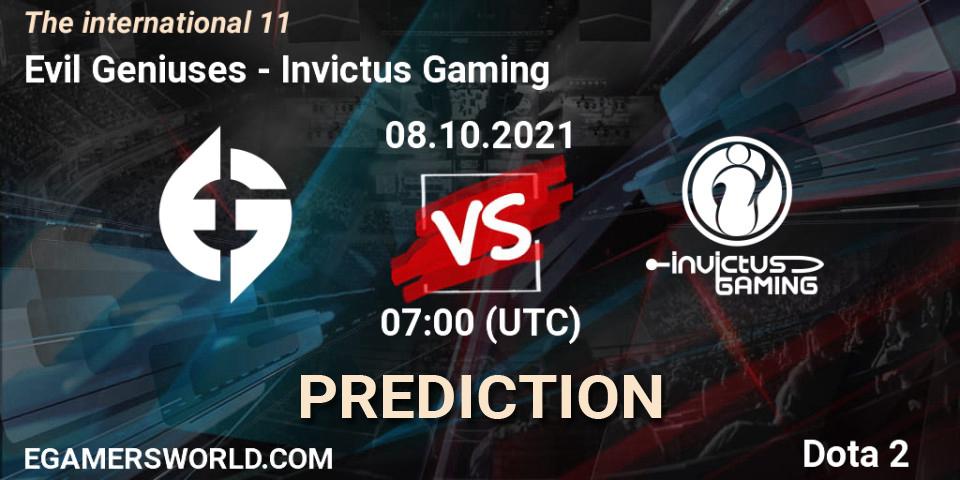 Pronósticos Evil Geniuses - Invictus Gaming. 07.10.21. The Internationa 2021 - Dota 2
