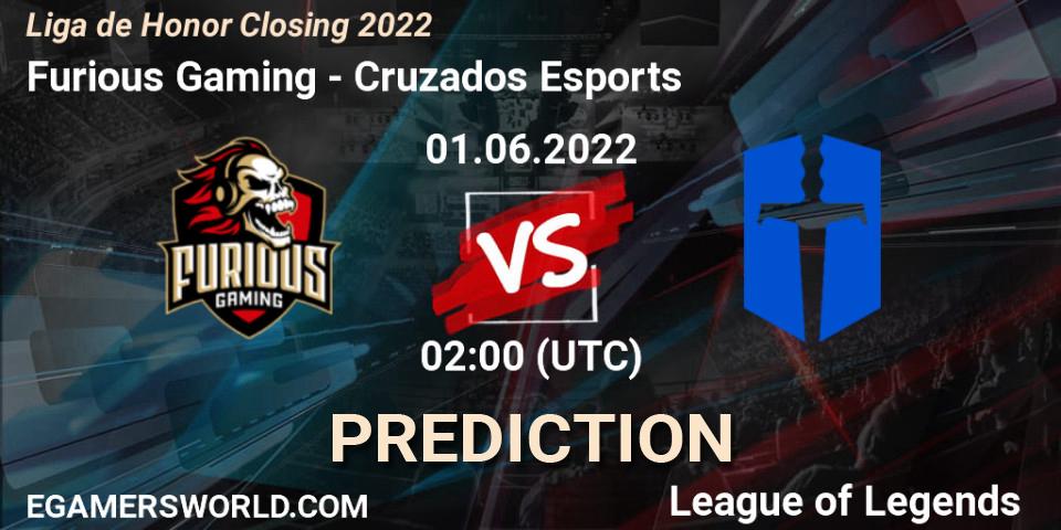 Pronósticos Furious Gaming - Cruzados Esports. 01.06.2022 at 02:00. Liga de Honor Closing 2022 - LoL
