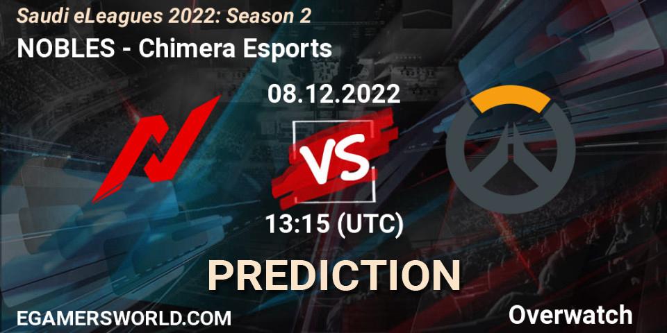 Pronósticos NOBLES - Chimera Esports. 08.12.22. Saudi eLeagues 2022: Season 2 - Overwatch