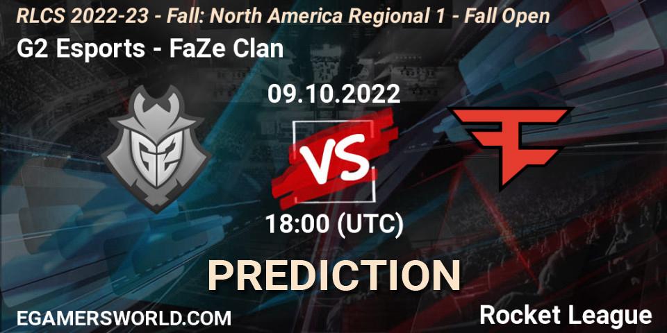 Pronósticos G2 Esports - FaZe Clan. 09.10.2022 at 17:55. RLCS 2022-23 - Fall: North America Regional 1 - Fall Open - Rocket League