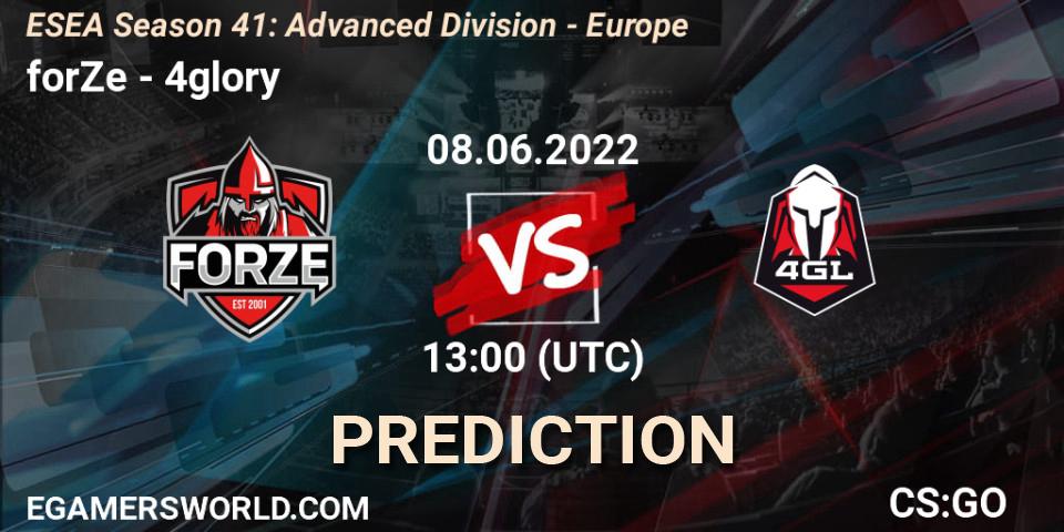 Pronósticos forZe - 4glory. 08.06.2022 at 13:00. ESEA Season 41: Advanced Division - Europe - Counter-Strike (CS2)