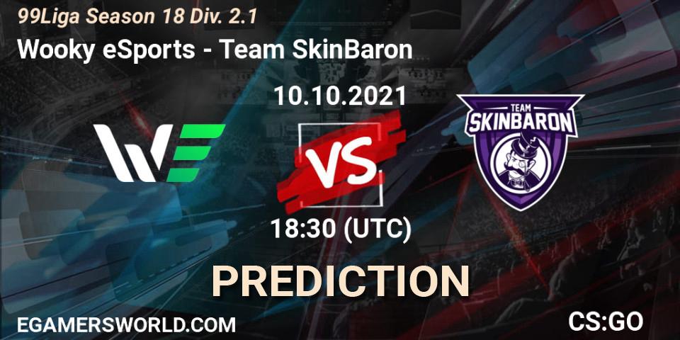 Pronósticos Wooky eSports - Team SkinBaron. 10.10.2021 at 18:30. 99Liga Season 18 Div. 2.1 - Counter-Strike (CS2)