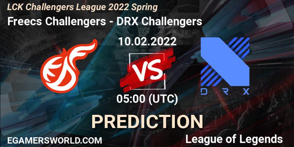 Pronósticos Freecs Challengers - DRX Challengers. 10.02.2022 at 05:00. LCK Challengers League 2022 Spring - LoL
