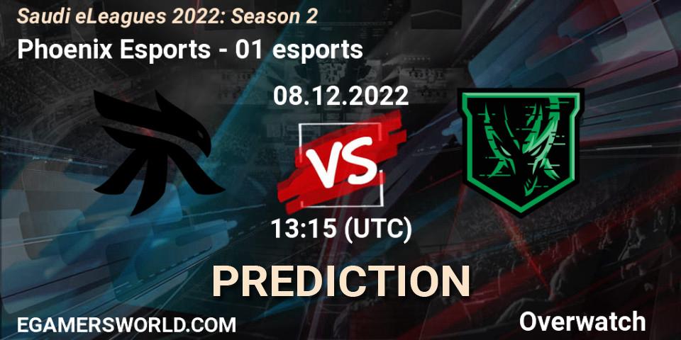 Pronósticos Phoenix Esports - 01 esports. 08.12.22. Saudi eLeagues 2022: Season 2 - Overwatch