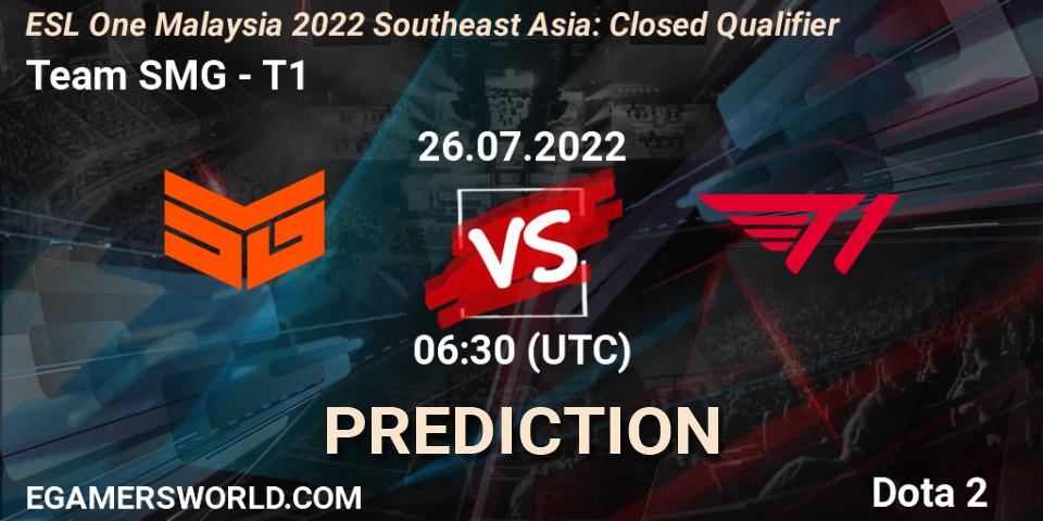 Pronósticos Team SMG - T1. 26.07.2022 at 06:40. ESL One Malaysia 2022 Southeast Asia: Closed Qualifier - Dota 2