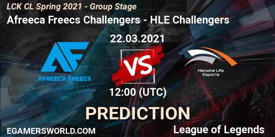 Pronósticos Afreeca Freecs Challengers - HLE Challengers. 22.03.2021 at 12:00. LCK CL Spring 2021 - Group Stage - LoL
