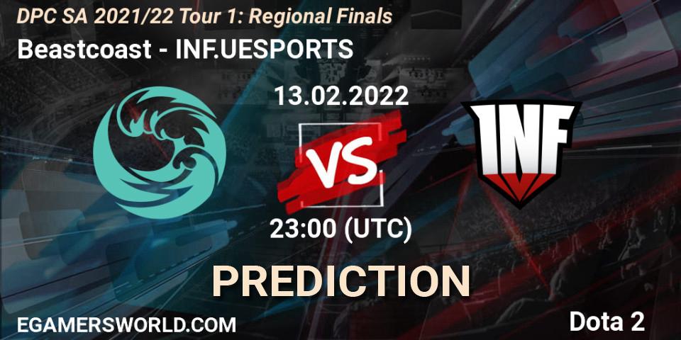 Pronósticos Beastcoast - INF.UESPORTS. 13.02.2022 at 23:07. DPC SA 2021/22 Tour 1: Regional Finals - Dota 2