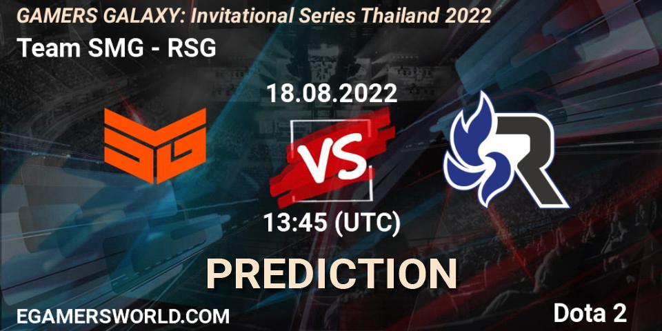 Pronósticos Team SMG - RSG. 18.08.2022 at 12:40. GAMERS GALAXY: Invitational Series Thailand 2022 - Dota 2