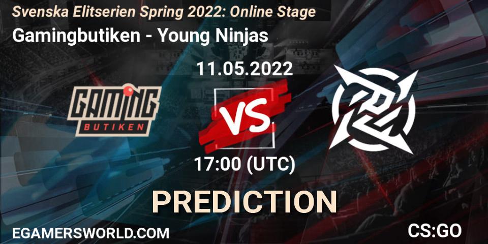 Pronósticos Gamingbutiken - Young Ninjas. 11.05.2022 at 17:00. Svenska Elitserien Spring 2022: Online Stage - Counter-Strike (CS2)