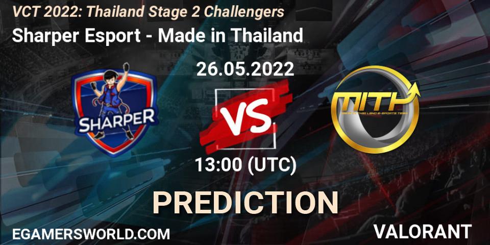 Pronósticos Sharper Esport - Made in Thailand. 26.05.2022 at 13:00. VCT 2022: Thailand Stage 2 Challengers - VALORANT