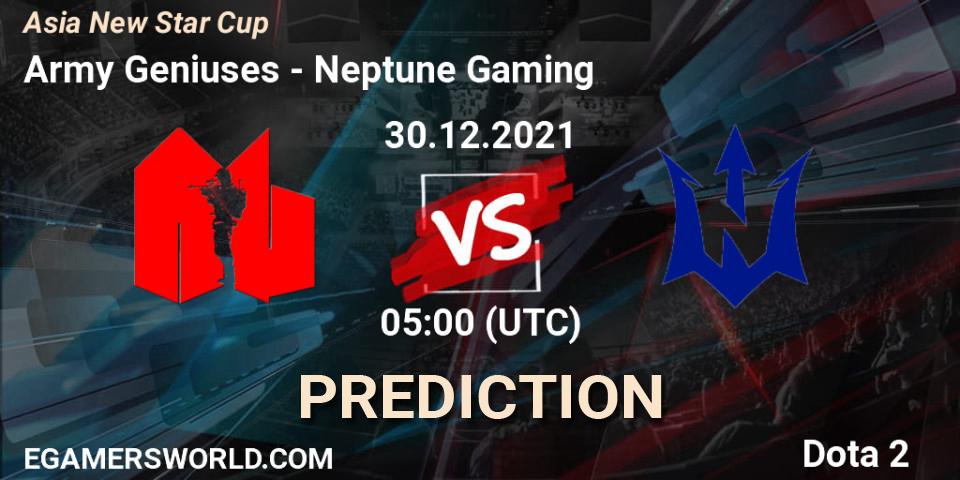 Pronósticos Army Geniuses - Neptune Gaming. 30.12.2021 at 05:13. Asia New Star Cup - Dota 2
