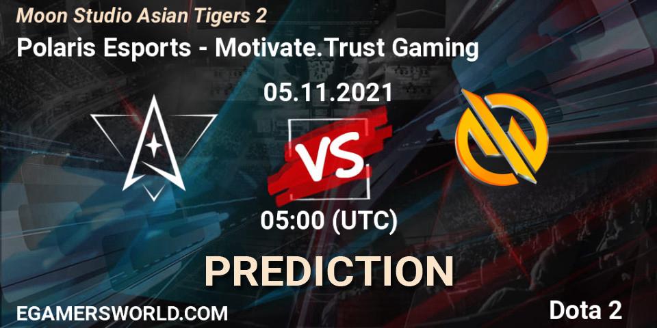 Pronósticos Polaris Esports - Motivate.Trust Gaming. 05.11.2021 at 05:33. Moon Studio Asian Tigers 2 - Dota 2
