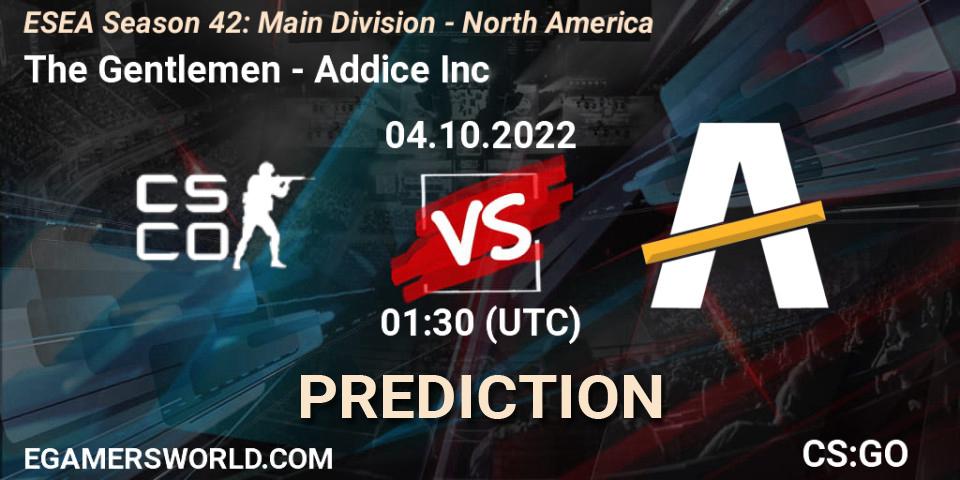 Pronósticos The Gentlemen - Addice Inc. 04.10.22. ESEA Season 42: Main Division - North America - CS2 (CS:GO)