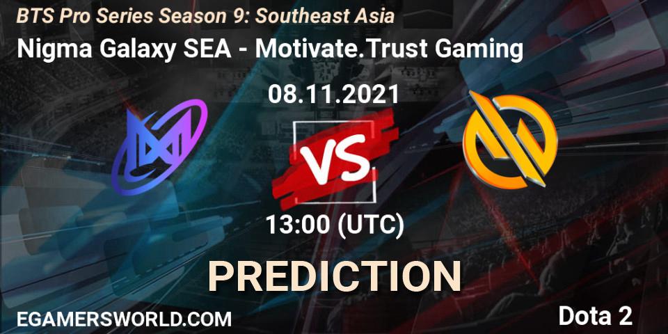 Pronósticos Nigma Galaxy SEA - Motivate.Trust Gaming. 08.11.2021 at 13:43. BTS Pro Series Season 9: Southeast Asia - Dota 2