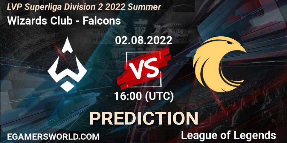 Pronósticos Wizards Club - Falcons. 02.08.2022 at 16:00. LVP Superliga Division 2 Summer 2022 - LoL