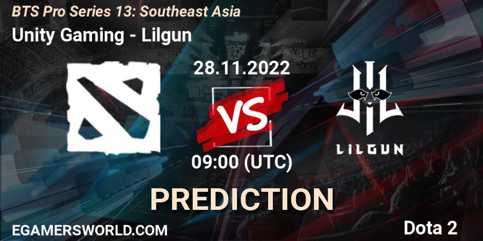 Pronósticos Unity Gaming - Lilgun. 28.11.22. BTS Pro Series 13: Southeast Asia - Dota 2