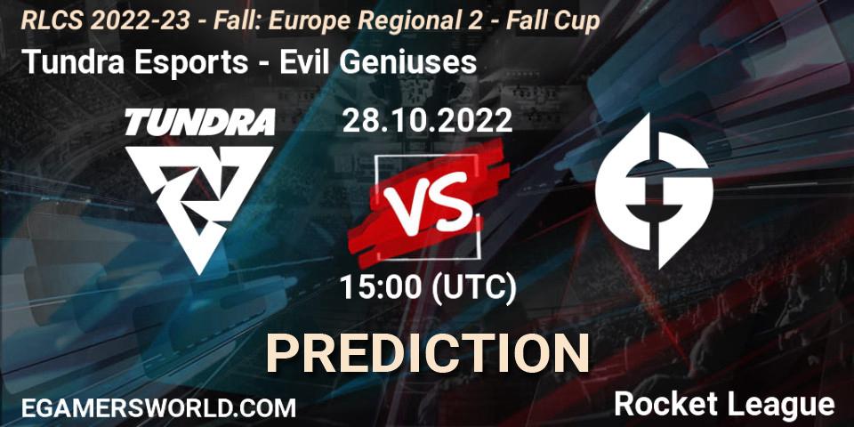 Pronósticos Tundra Esports - Evil Geniuses. 28.10.22. RLCS 2022-23 - Fall: Europe Regional 2 - Fall Cup - Rocket League
