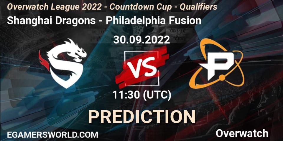 Pronósticos Shanghai Dragons - Philadelphia Fusion. 30.09.22. Overwatch League 2022 - Countdown Cup - Qualifiers - Overwatch