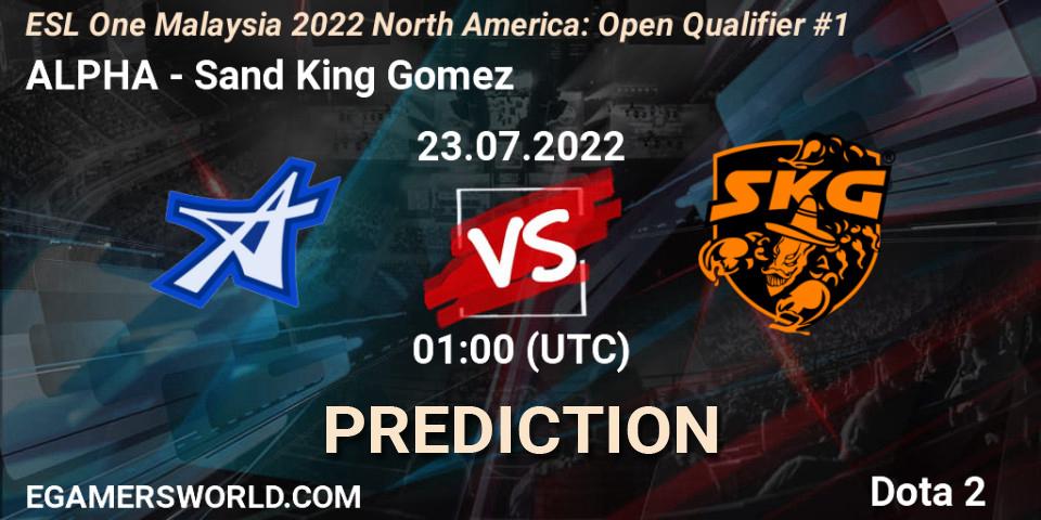 Pronósticos ALPHA - Sand King Gomez. 23.07.2022 at 01:09. ESL One Malaysia 2022 North America: Open Qualifier #1 - Dota 2